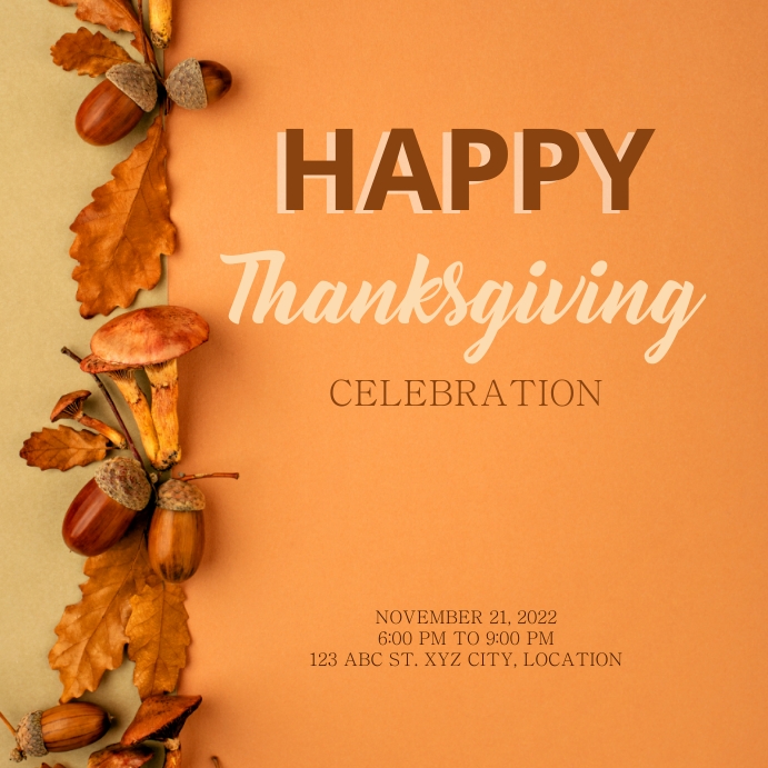 Thanksgiving Poster Template PosterMyWall