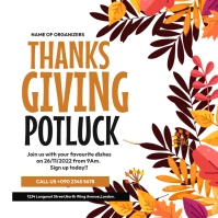 THANKSGIVING POTLUCK FLYER Instagram Post template