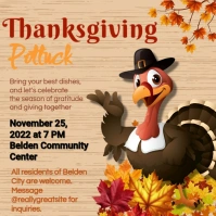 Thanksgiving Potluck Instagram Post. template