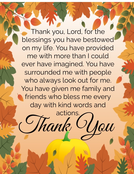 Thanksgiving Prayer Template PosterMyWall
