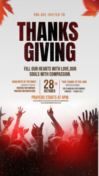 White Community Thanksgiving Prayer Event Instagram-verhaal Template