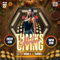 Thanksgiving Putlock Party Event Ad Design Template Cuadrado (1:1)
