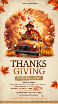 Kuning Thanksgiving Food Drive Event Instagram Story Template