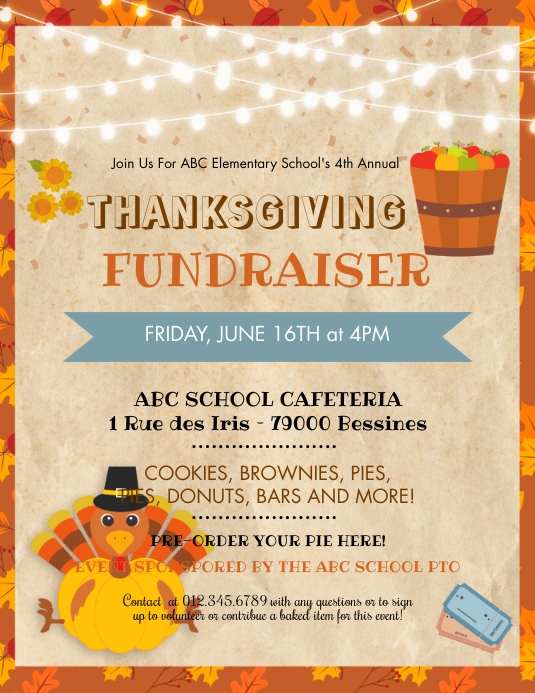Thanksgiving raffle flyer Template | PosterMyWall
