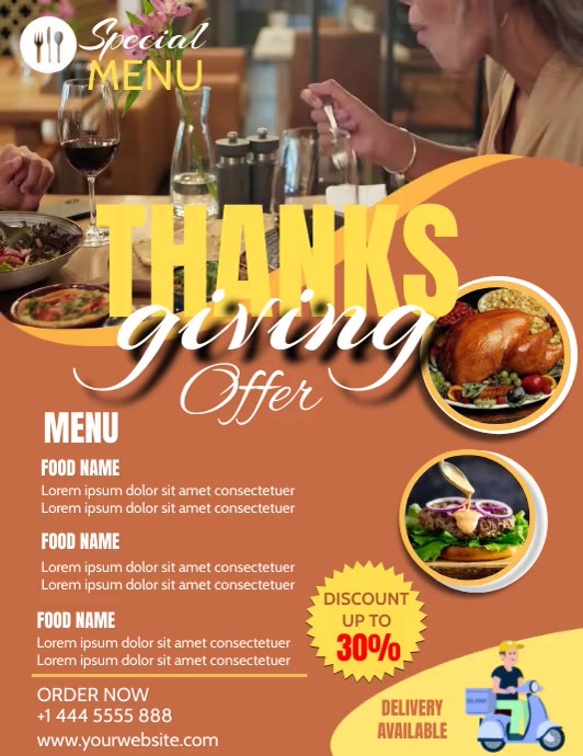 Thanksgiving Restaurant Menus Template PosterMyWall thanksgiving-restaurant-menus-template-postermywall