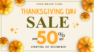 White Thanksgiving Sale Twitter Post Template