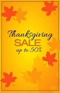 Thanksgiving - Sale Half Page Wide template