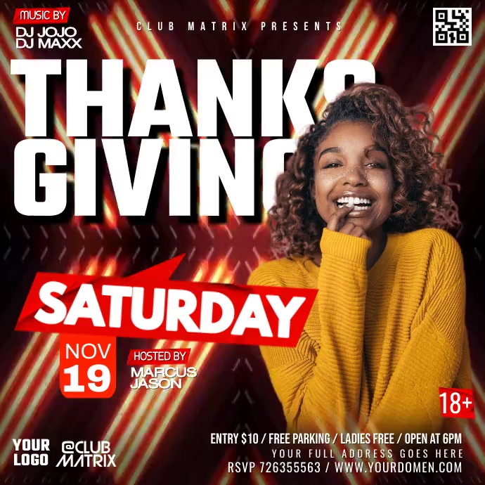 Thanksgiving Saturday Сообщение Instagram template