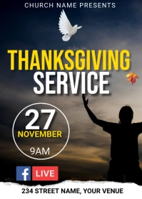 thanksgiving service, church Template A6
