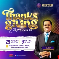Thanksgiving service church flyer Square (1:1) template