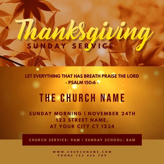Thanksgiving Service Church Worship Template PosterMyWall