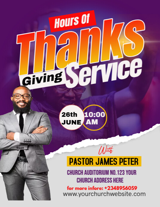 THANKSGIVING SERVICE Flyer (US Letter) template