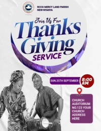 THANKSGIVING SERVICE Flyer (US Letter) template