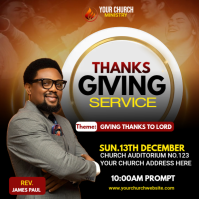 Black Thanksgiving Church Service Iphosti le-Instagram Template