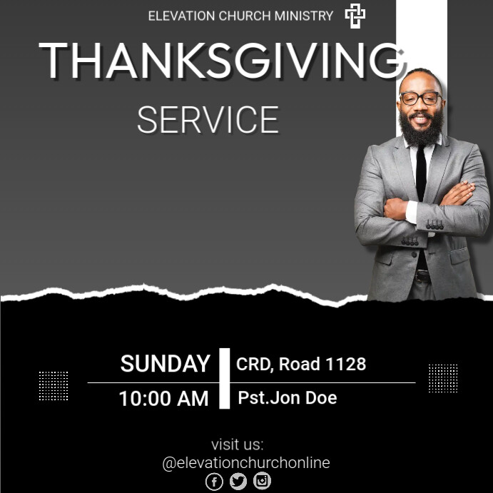 THANKSGIVING SERVICE Instagram Post template