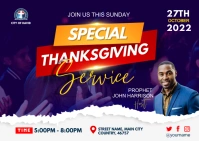 thanksgiving service Postcard template