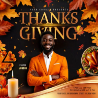 Black Thanksgiving Church Service Instagram Post Template