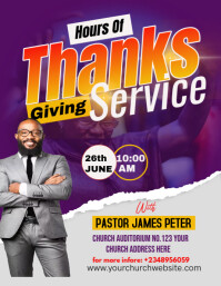 THANKSGIVING SERVICE Flyer (US Letter) template