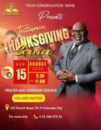 Thanksgiving service poster Flyer (US Letter) template