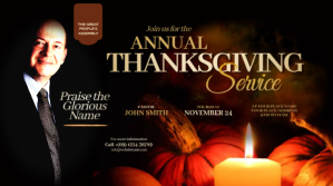 Black Thanksgiving Service Twitter Plasing Template