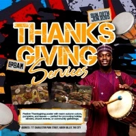 Thanksgiving Service with African Praise Instagram Post template