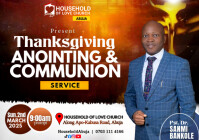Putih Thanksgiving Anointing & Communion Service A4 Template