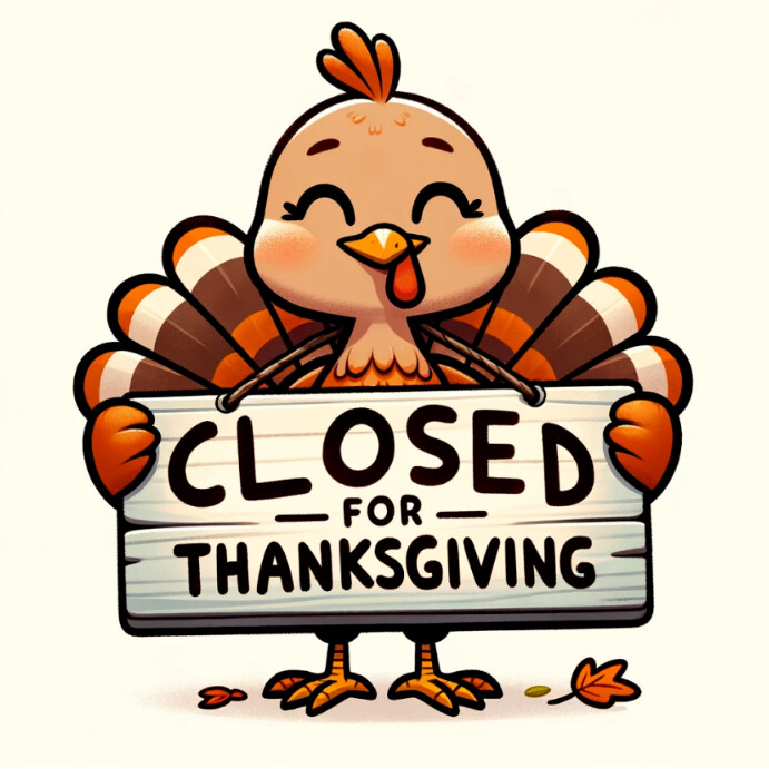 THANKSGIVING SHOP CLOSED NOTICE TEMPLATE สี่เหลี่ยมจัตุรัส (1:1)