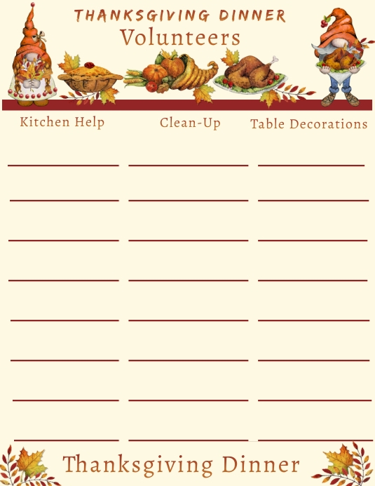 Thanksgiving Sign Up Sheet Template, Web free thanksgiving potluck sign