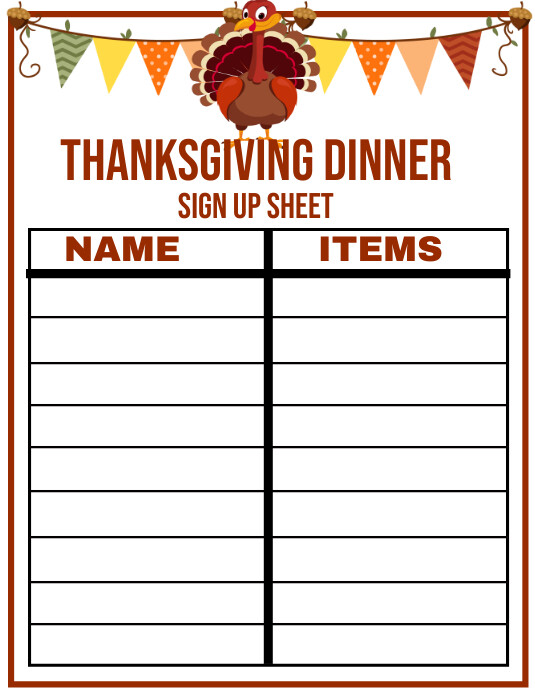 Copy of Thanksgiving sign up sheet design PosterMyWall