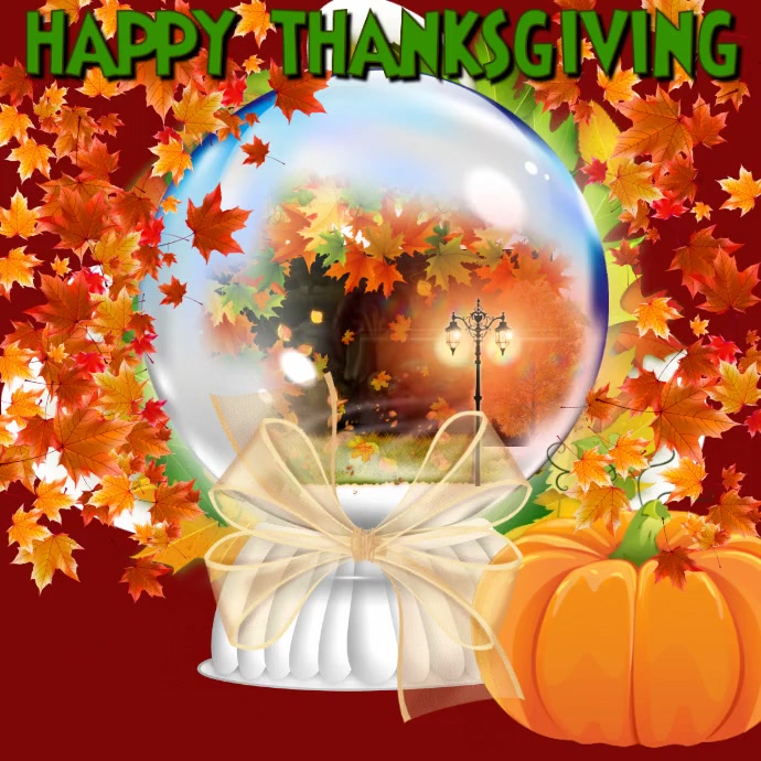 Copy of Thanksgiving Snow Globe PosterMyWall
