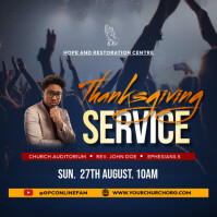 Violet Thanksgiving Service Quadrato Template