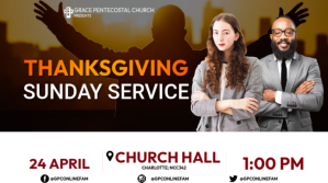 Blanc Thanksgiving Sunday Service Pagtatanghal Template