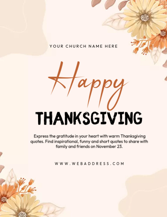 Copy of thanksgiving sunday service | PosterMyWall