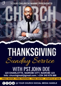 thanksgiving sunday service A6 template