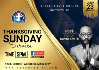thanksgiving sunday service Postal template