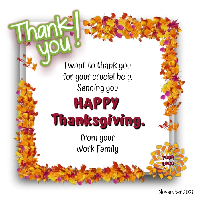 感恩节感谢卡模板 Postermywall 感恩节感谢卡模板 Postermywall