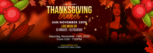 Preto Thanksgiving Dinner Event Tumblr Banner Template