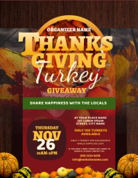Thanksgiving Turkey Giveaway Flyer template