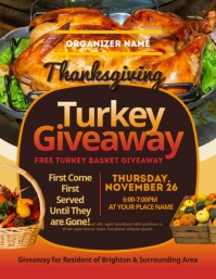 Thanksgiving Turkey Giveaway Flyer template