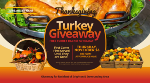 Brown Thanksgiving Turkey Giveaway Wpis na Twittera Template