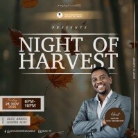 Brown Night of Harvest Event Square Template