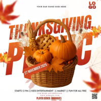 Thanksgiving weekend company picnic template Wpis na Instagrama