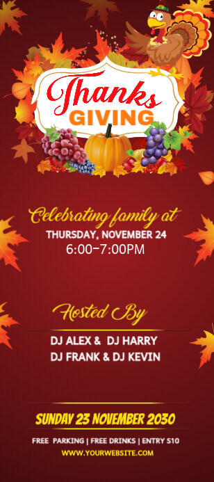 Thanksgiving wishes Rack Card Template | PosterMyWall