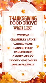 Putih Thanksgiving Food Drive Instagram Story Template