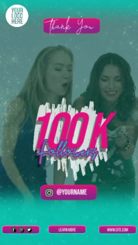 Turquoise Social Media Milestone Celebration Digitalt display Template