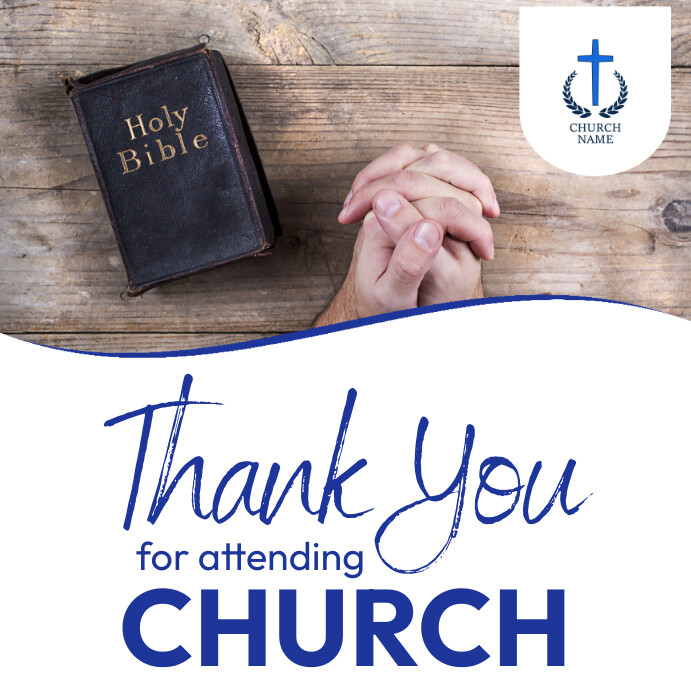Thankyou for attending church Instagram Post template