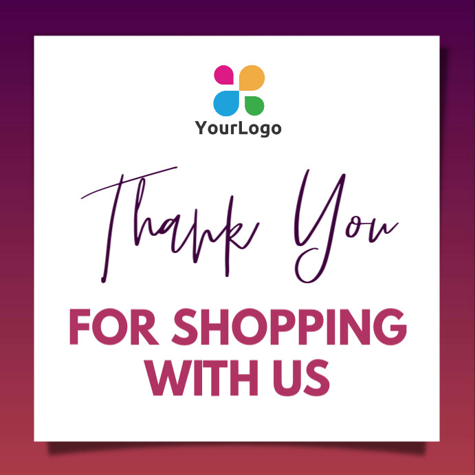 Copy of Thankyou for shopping with us | PosterMyWall