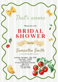 White Bridal Shower A6 Template