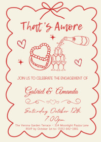 That's Amore Engagement Party Invitation A6 template