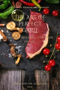 THE ART OF PERFECT GRILL Poster template